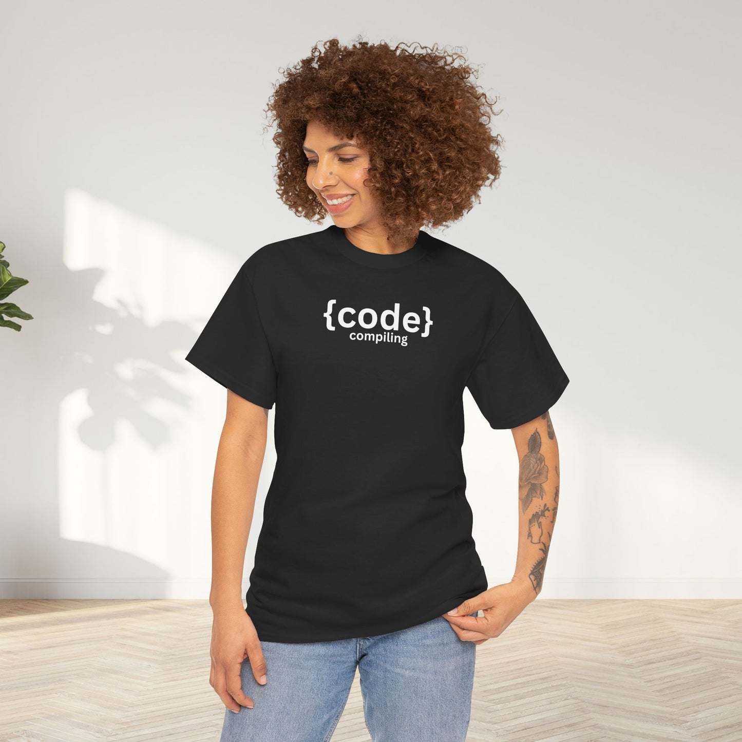 Compiling Code Unisex Oversized Graphic Tee