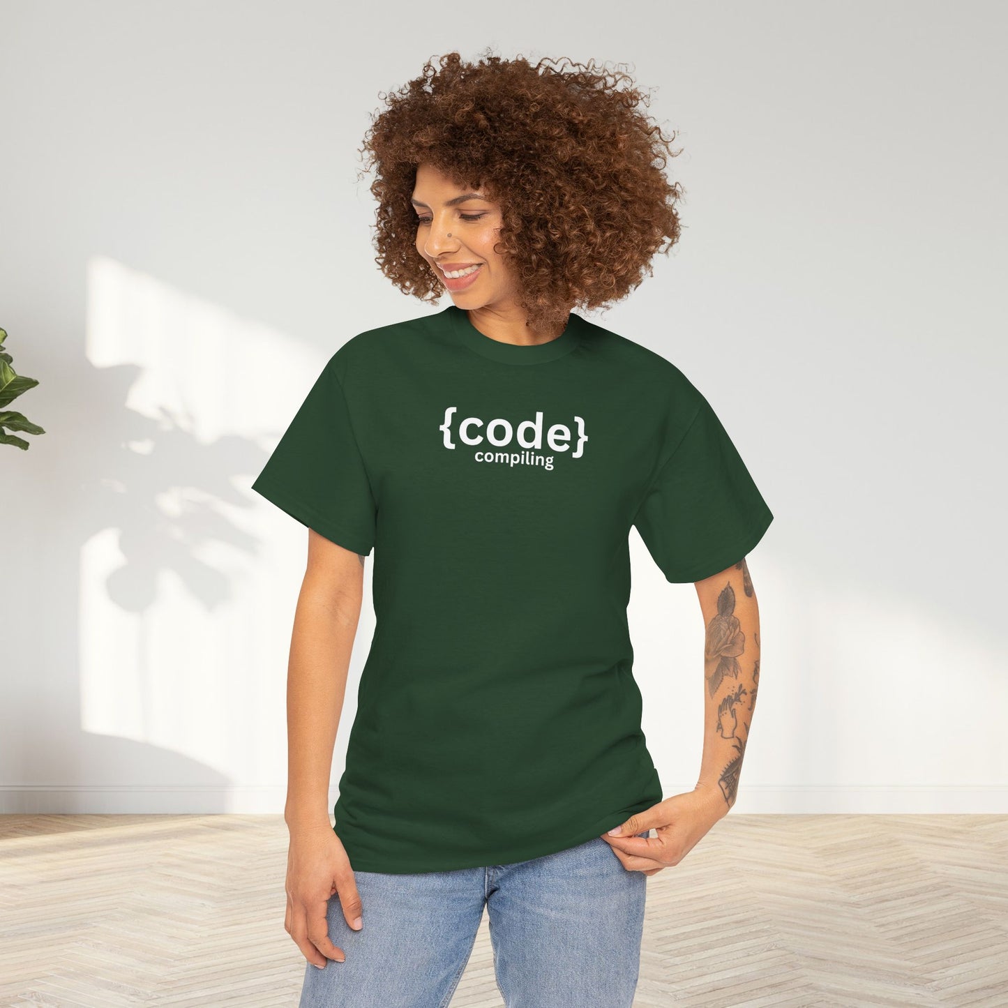 Compiling Code Unisex Oversized Graphic Tee